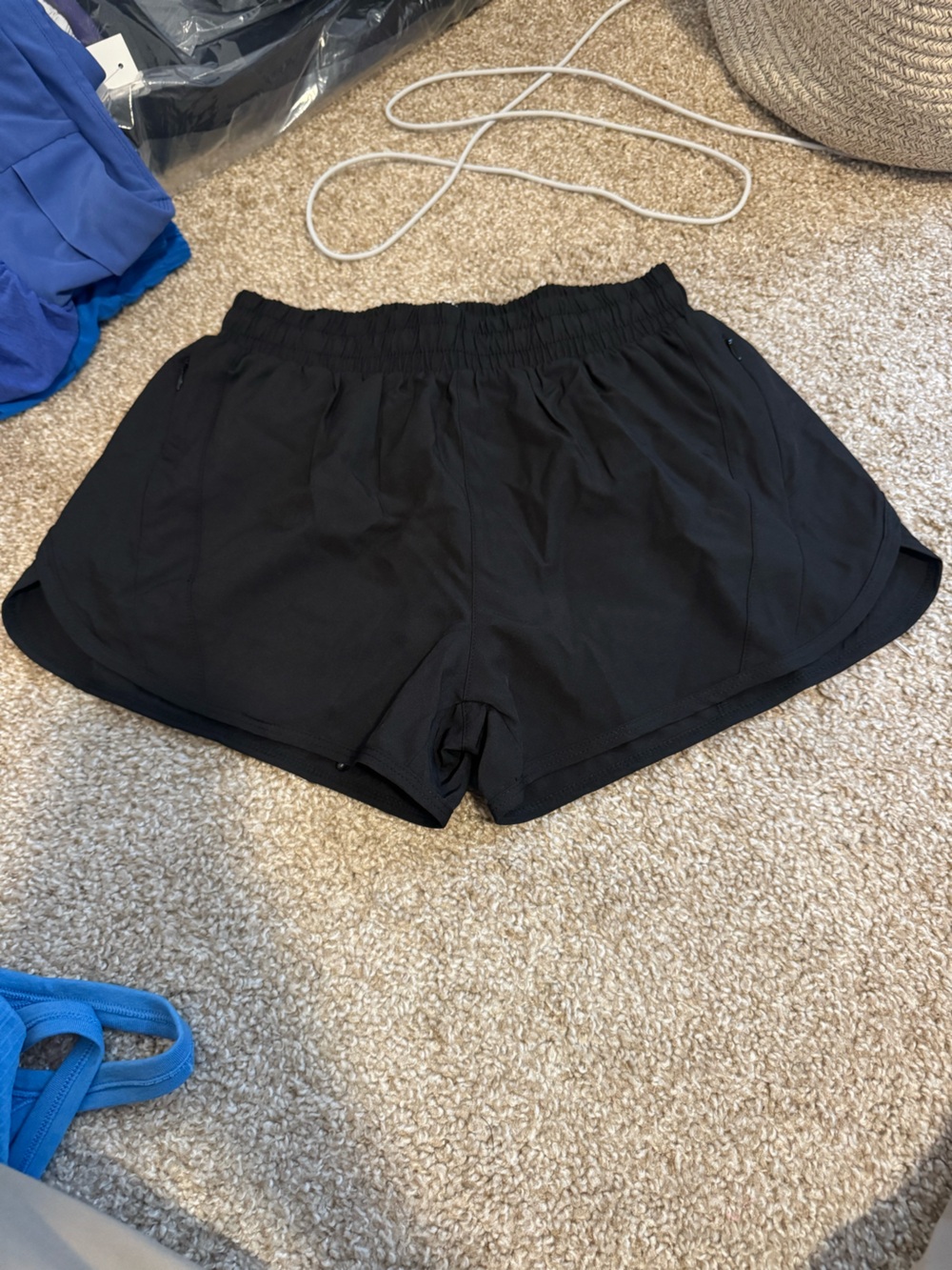 black shorts